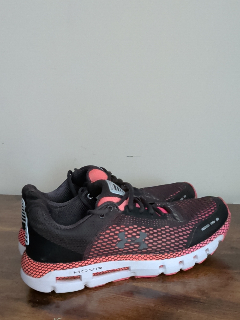 Under Armour Women's Black and Coral Athletic Running Shoes